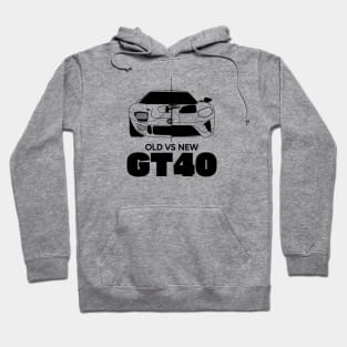 Old vs New GT40 Black Outline Hoodie